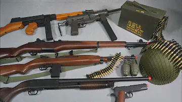 WW2 Weapon Toy Gun Part2 - US ARMY M1 Garand Airsoft M3 Grees Gun - Realistic Toy Guns Collection