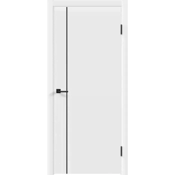 FLAT M1 ПГ белая эмаль, молдинг черный, кромка белая