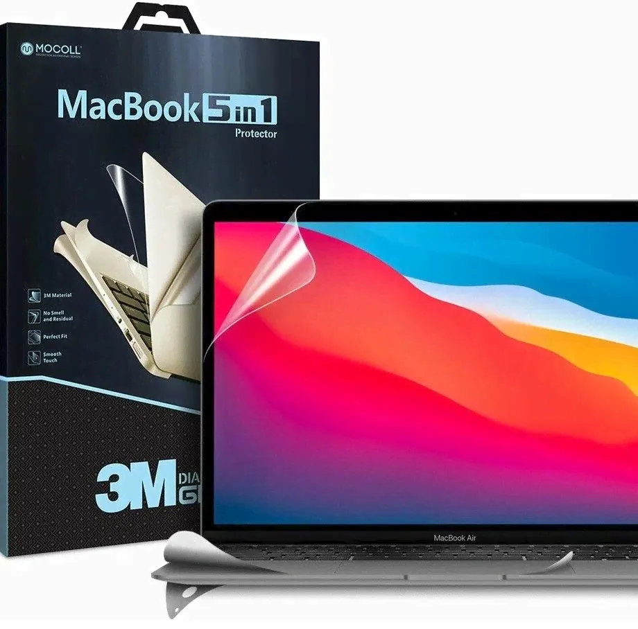 Защитная плёнка MOCOLL (5 в 1) для MacBook Pro 13' Touch Bar / MacBook Pro 13' M1 Touch Bar Серая (Серия Black Diamond)