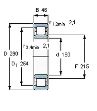 Роликовый подшипник NU1038 M1.C3
